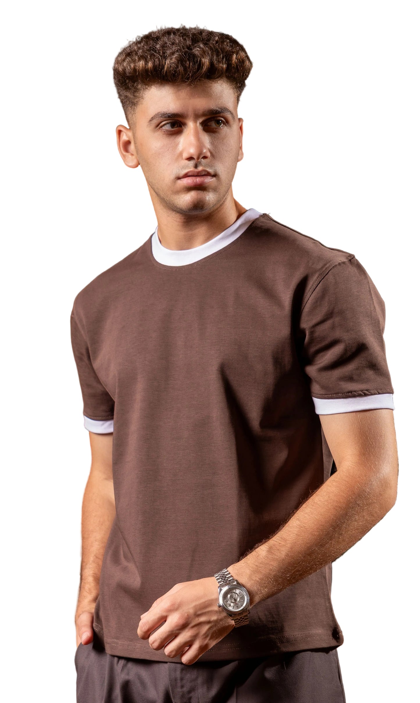 RINGER SHIRT BROWN