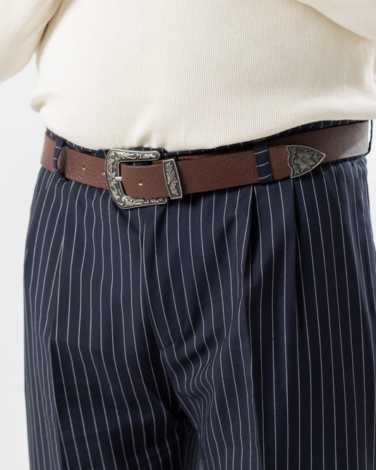 Western Buckle Belt BROWN (Genuine Leather3.5)