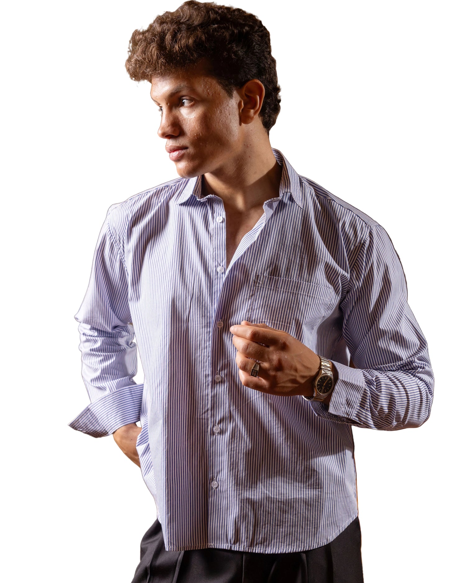 STRIPED BLUE SHIRT