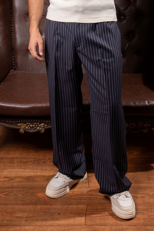 PINSTRIPED P PANT blue