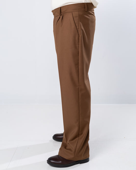 PLEATED PANTS LIGHT BROWN (ALL SEASONS)