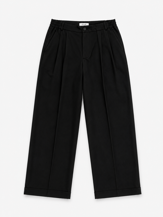 LINEN PLEATED PANT BLACK