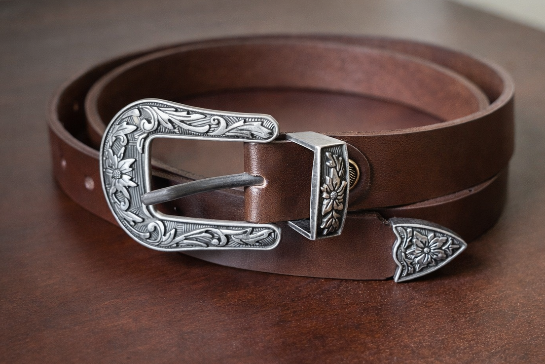 Western Buckle Belt (Genuine Leather3.5)