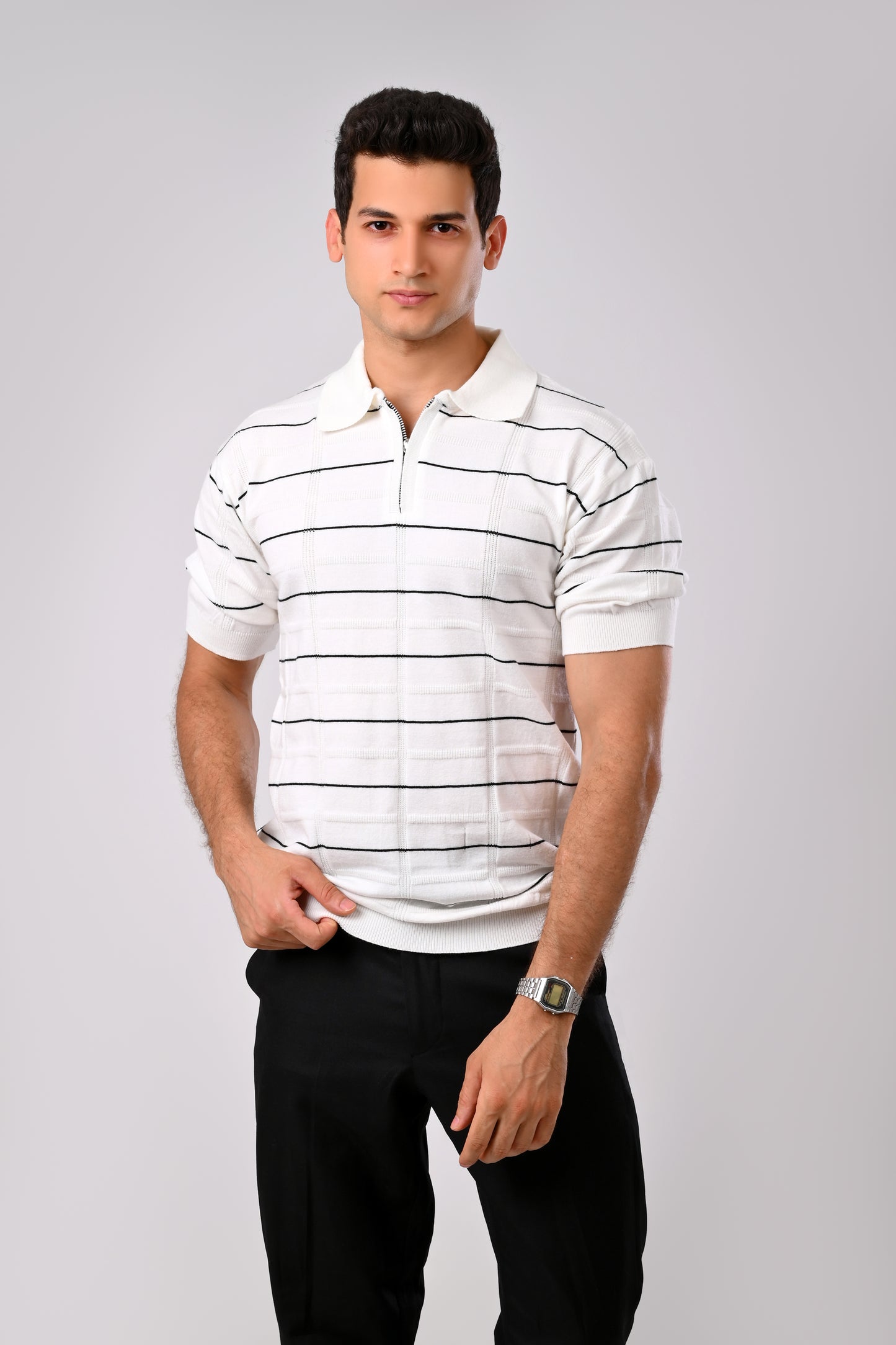 Pinstripe Knitwear polo