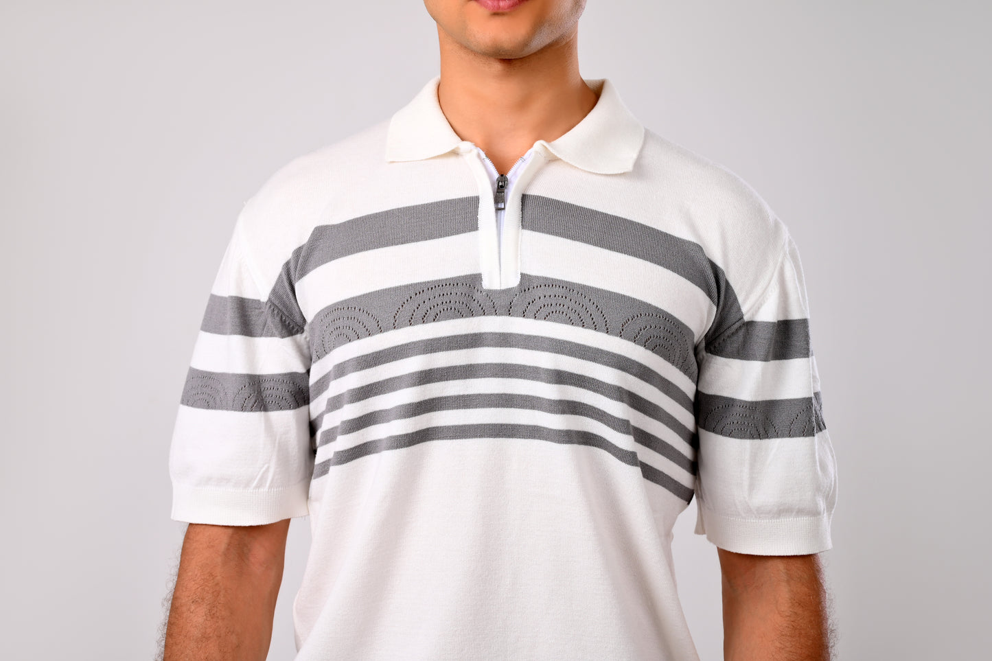 Stripped Knitwear Polo 1