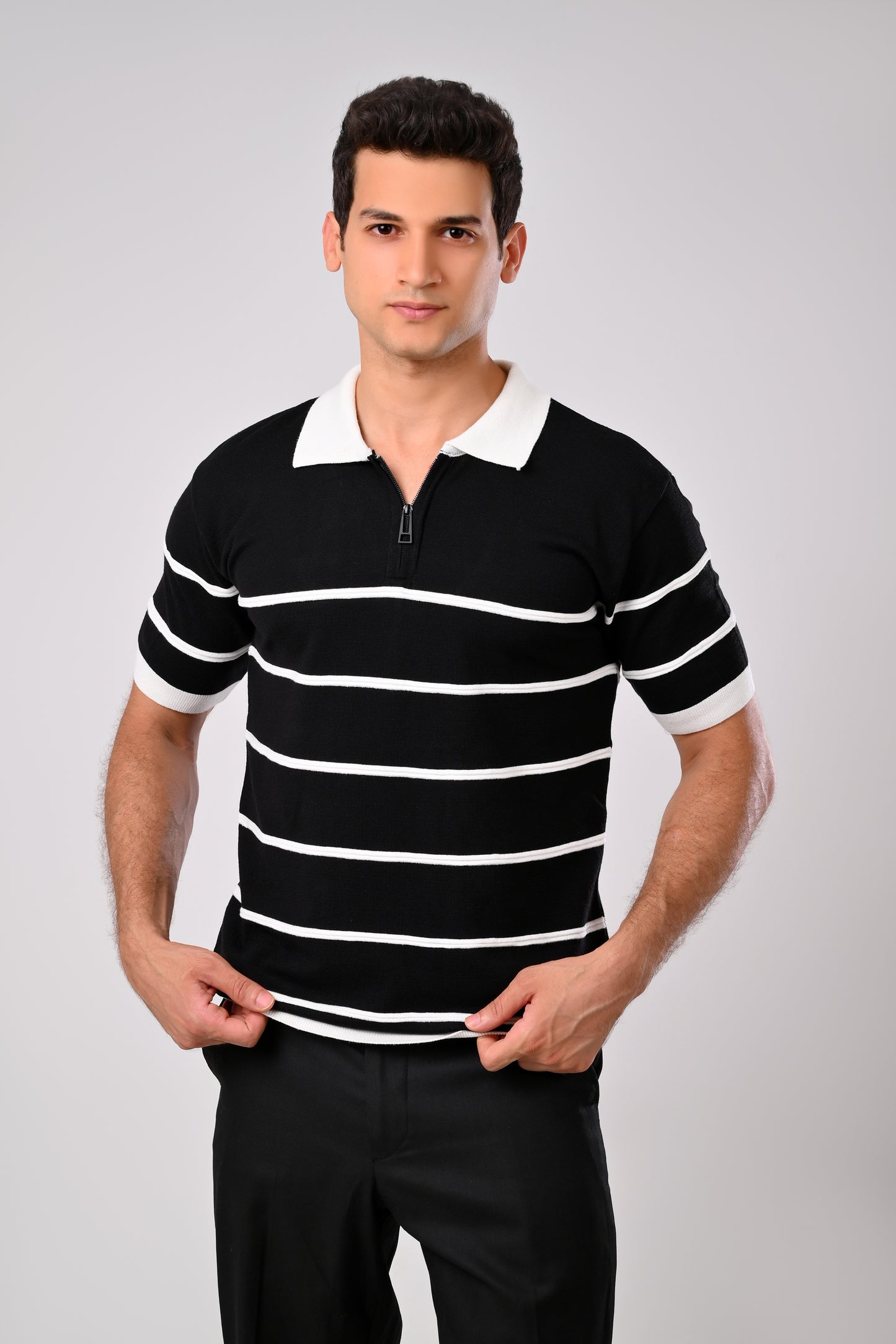 Stripped Knitwear Polo