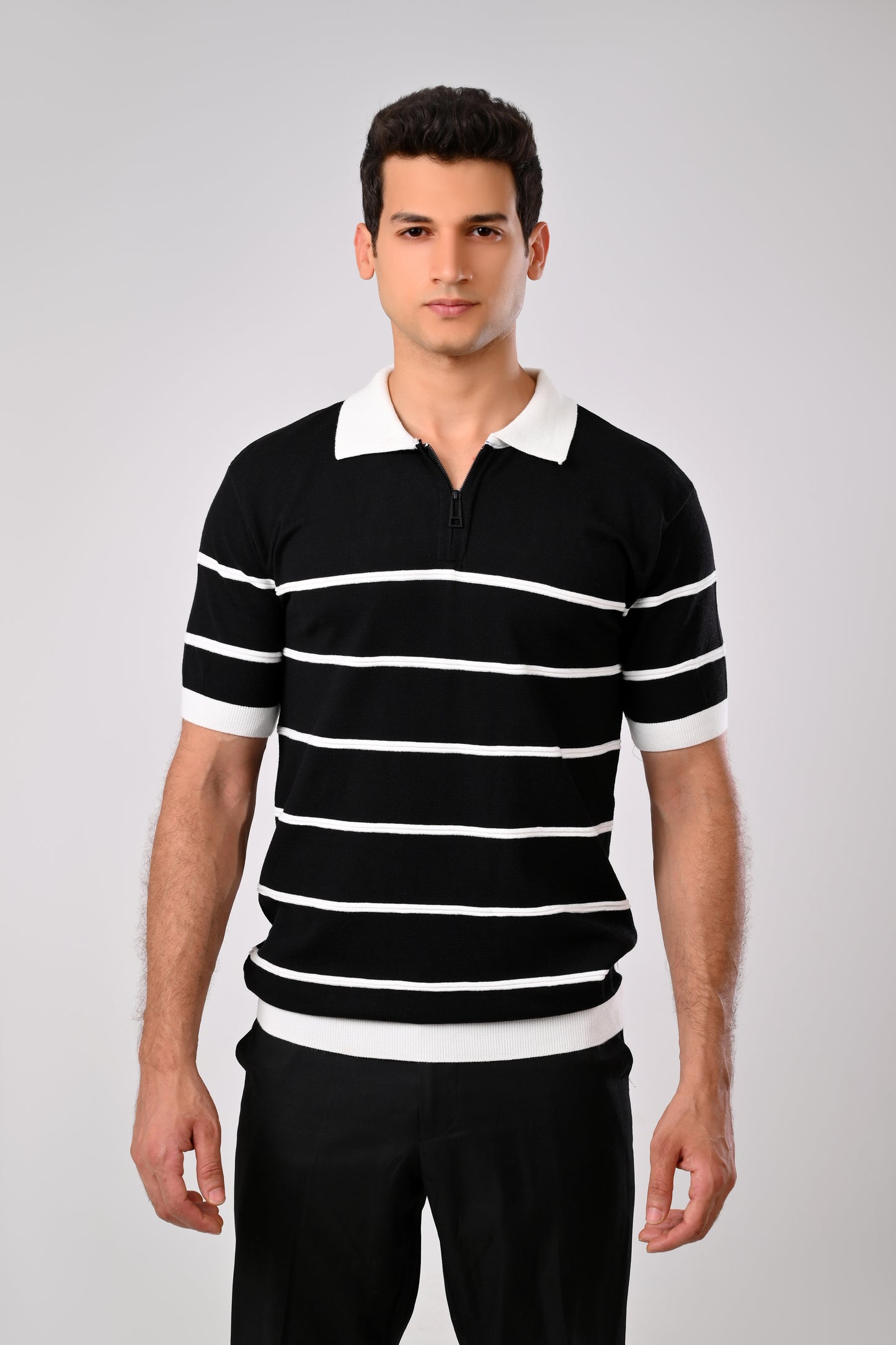 Stripped Knitwear Polo
