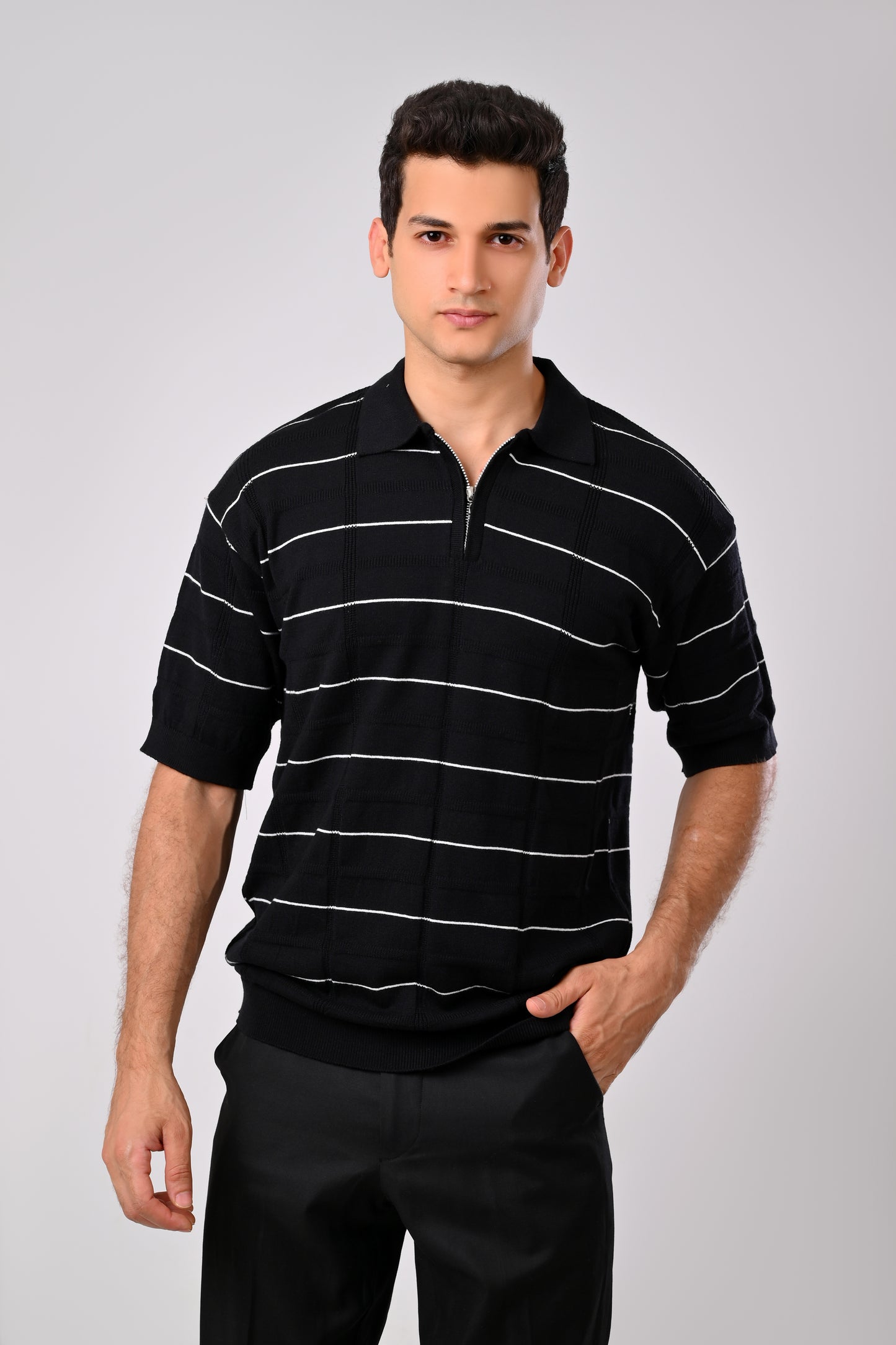 Pinstripe Knitwear polo