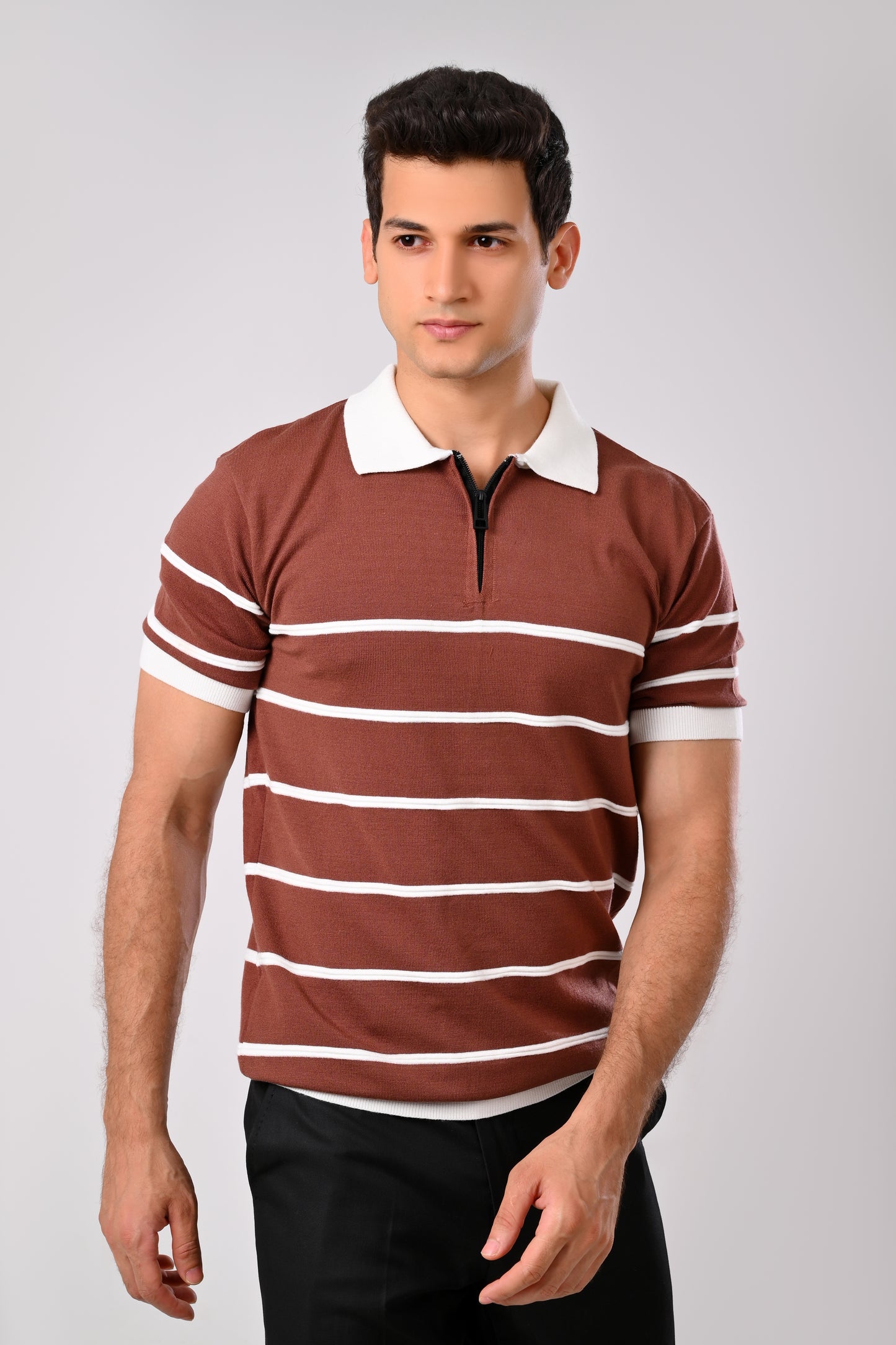 Stripped Knitwear Polo