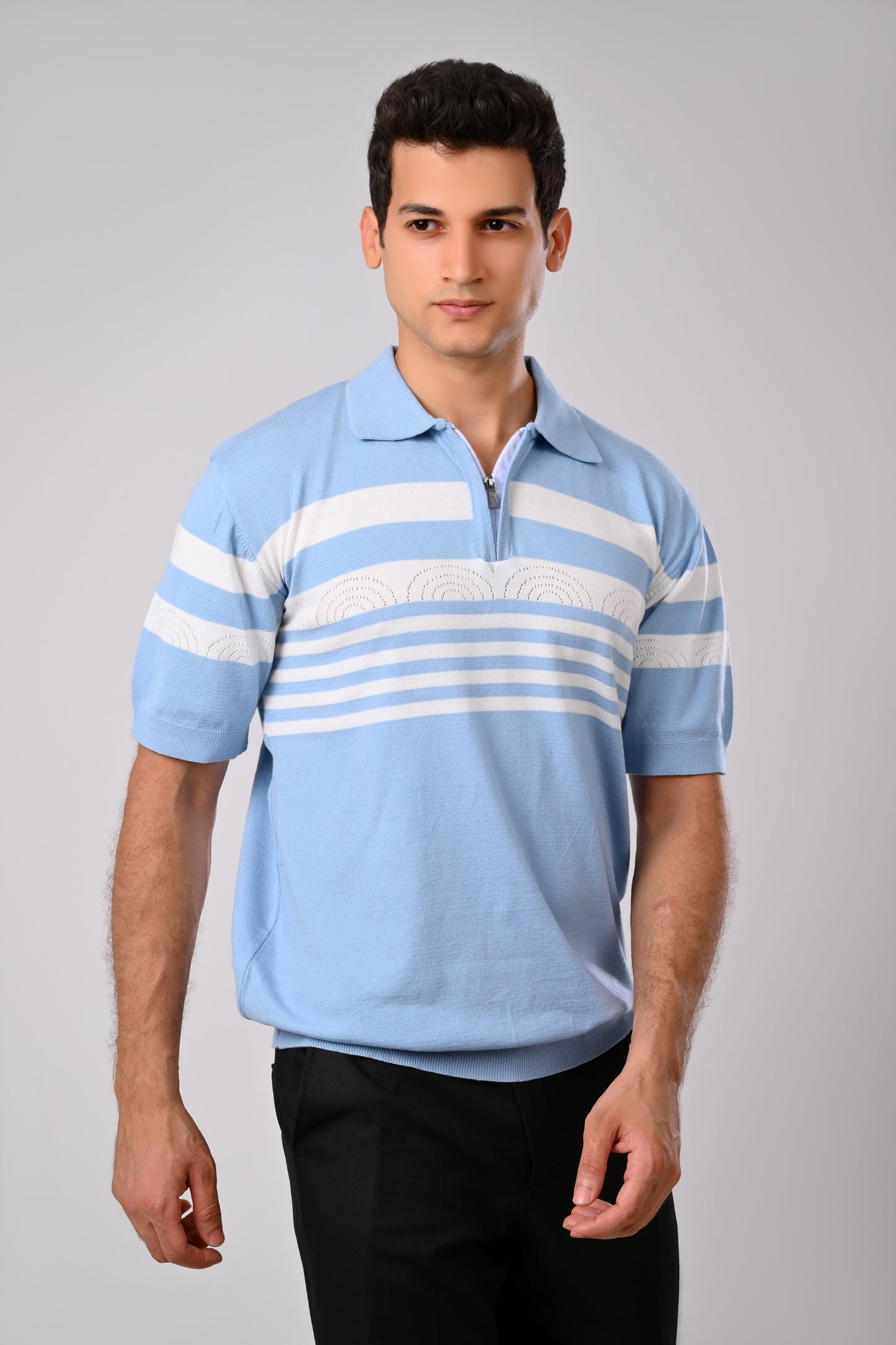 Stripped Knitwear Polo 1