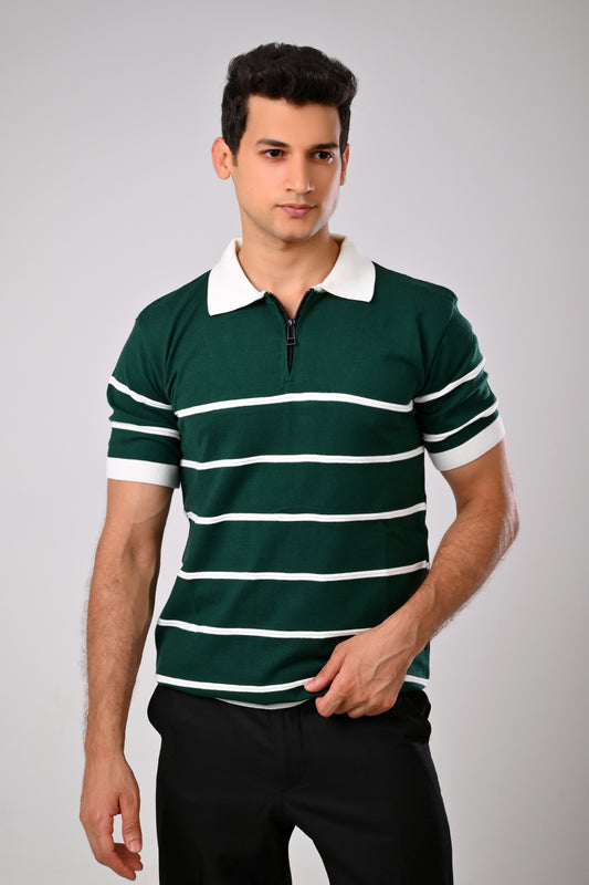 Stripped Knitwear Polo