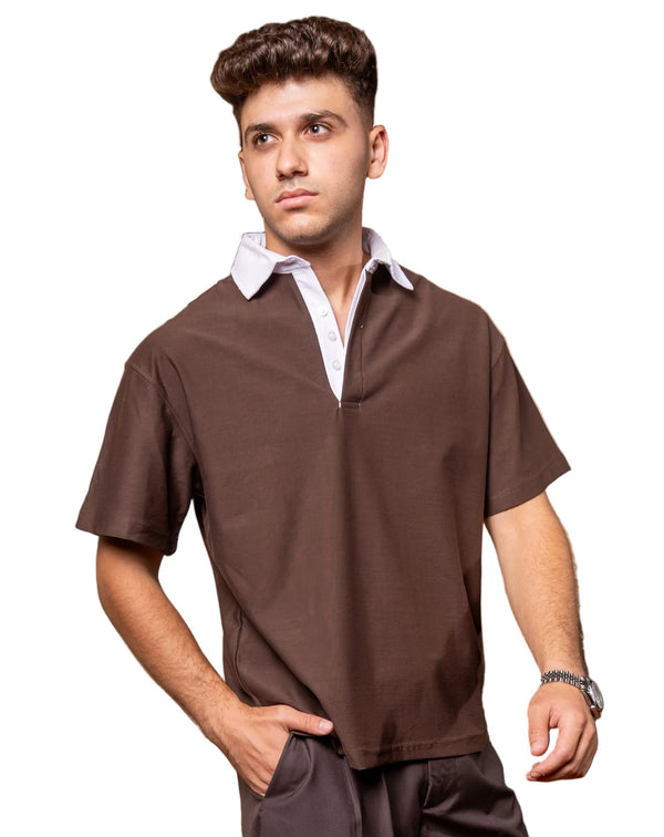 RINGER POLO BROWN