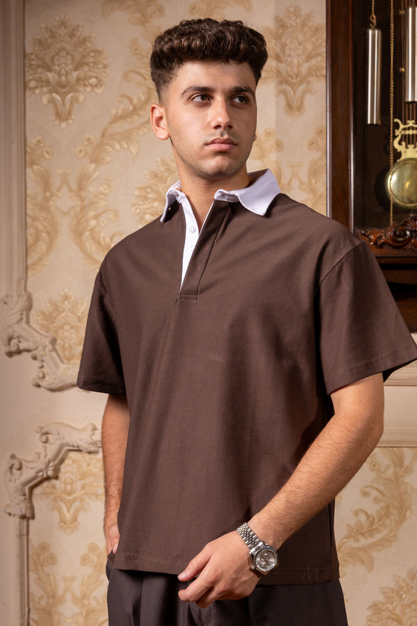 RINGER POLO BROWN